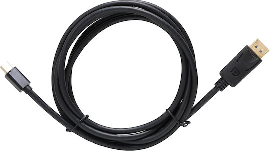 VCOM Cable DisplayPort male - mini DisplayPort male 1.8m Μαύρο