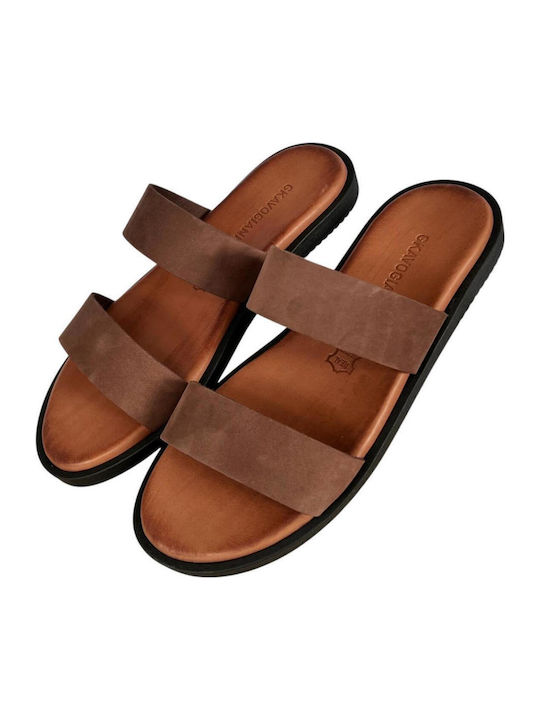Leder Herrensandalen in Braun Farbe