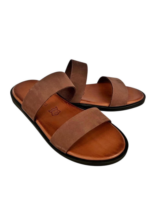 Leder Herrensandalen in Braun Farbe
