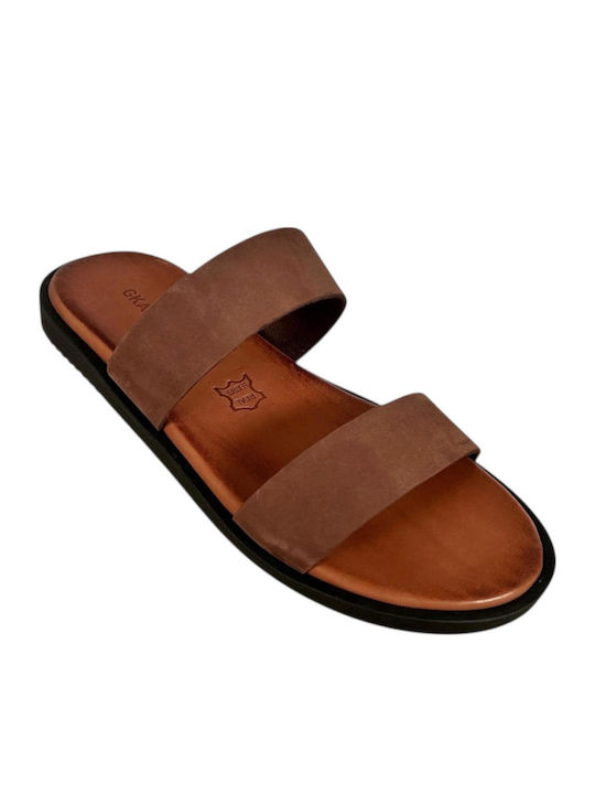 Leder Herrensandalen in Braun Farbe