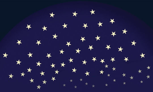 Brainstorm Kinder Wandsticker Wand Leuchtend Glow Starry Night 14cm 60Stück