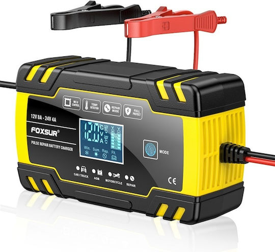 Foxsur B0228-Y Зарядно за автомобилна батерия 12/24V