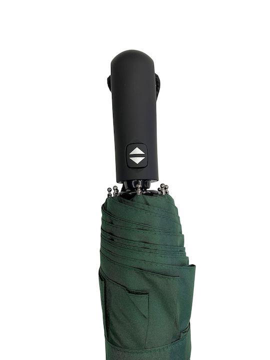 Blue Drop Windproof Automatic Umbrella Compact Green