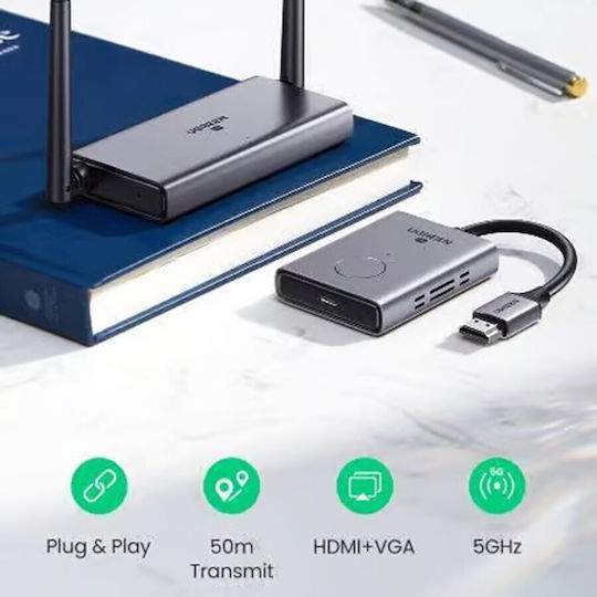 Wireless HDMI Extender Ugreen CM506 4K Grey Retail