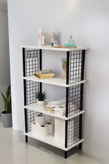 Bathroom Cabinet 4 Shelves Practical Elegant White 60x30x103cm