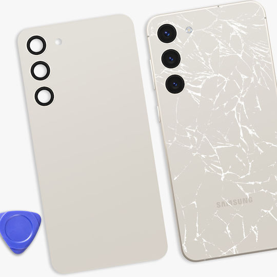Clappio Replacement Battery Cover Galaxy S23 Plus Integrated Adhesive Beige