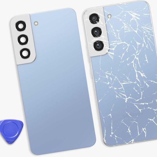 Clappio Ersatzabdeckung für Galaxy S22 Integrierter Kleber Hellblau