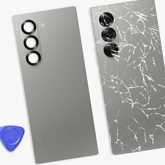 Clappio Ersatzabdeckung Für Galaxy Z Fold 6 Mit Integriertem Kleber Grau