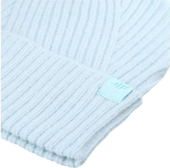 F569 Beanie Frauen Beanie Gestrickt in Hellblau Farbe