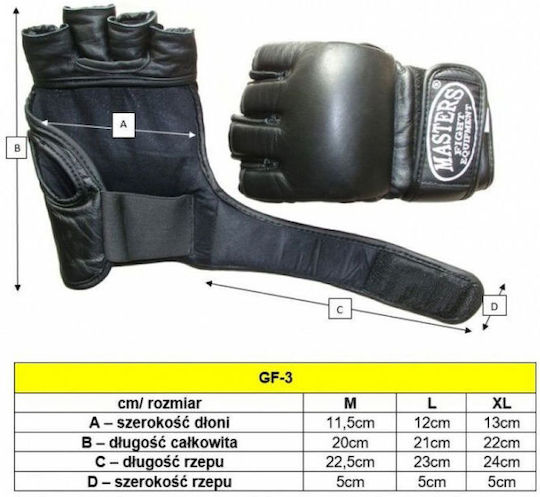 Sport Masters GF-3 Leather MMA Gloves Red