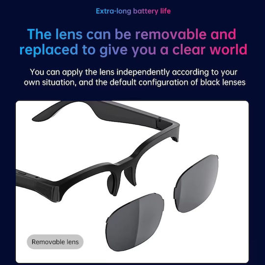 Intelligente Sonnenbrille Xg89 Ai Translator Bluetooth & Eingebaute Lautsprecher Weiß