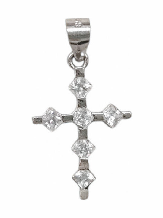 Silbernes Kreuz Zirkon mit Kette Silver 925 Silbernes Kreuz Zirkon mit Kette Silver 925