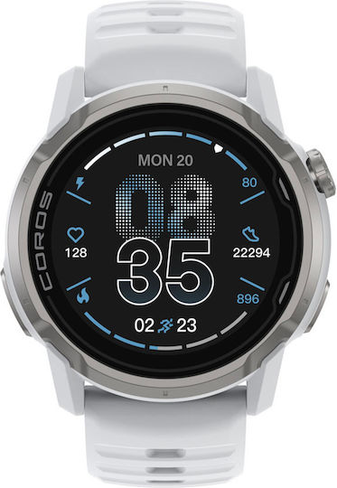 Coros Apex 4 Titan 46mm Wasserdicht Smartwatch mit Pulsmesser (Weiß)