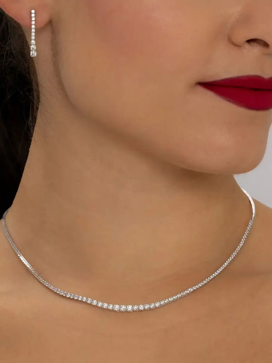 Set with Necklace , Earrings & Ring from Gold 14K with Stones