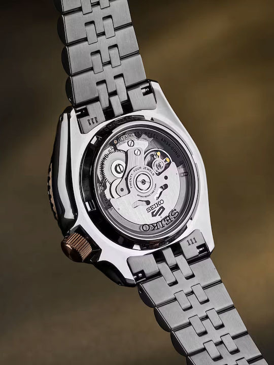 Seiko 5 Sports Ρολόι Αυτόματο με Μεταλλικό Μπρασελέ