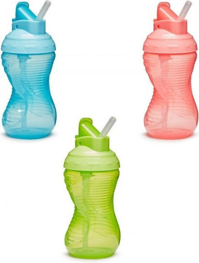 Munchkin Mighty Grip Straw Kids Water Bottle Plastic with Straw Green 300ml