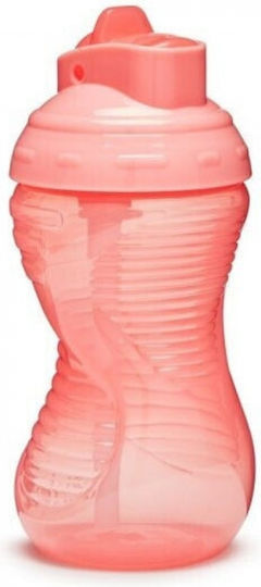 Munchkin Mighty Grip Straw Plastic Kids Water Bottle with Straw Pink 296ml