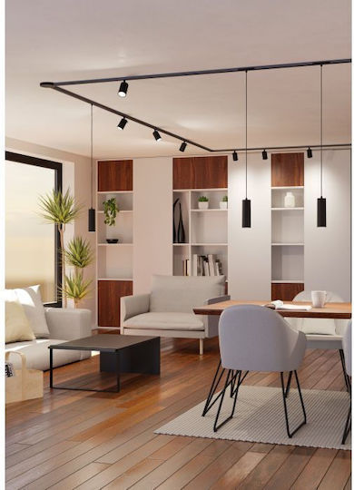 Eglo Black Ceiling Light Rail with GU10 Socket 31x31cm