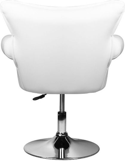Salon Tech Καρέκλα Κομμωτηρίου Λευκή με Ρυθμιζόμενο Ύψος