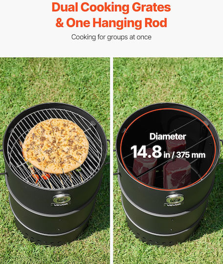 Vevor Stainless steel Charcoal Grill with Lid, Thermometer and Smoker