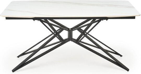 Houston 2089 Dining Room Table Extendable White Marble Black Houston 2089 Dining Room Table Extendable White Marble Black
