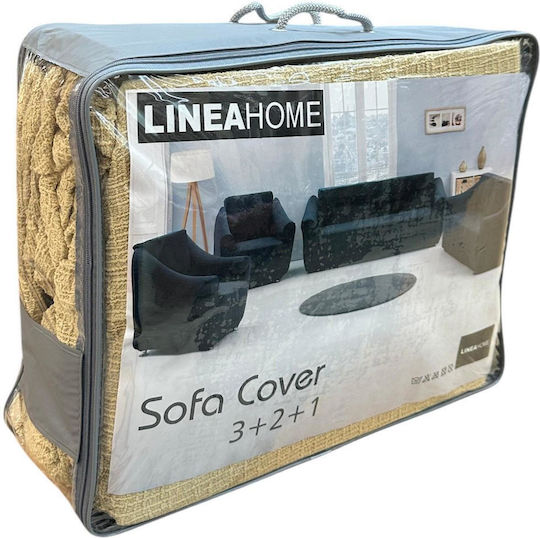 Linea Home Ελαστικό Κάλυμμα Διθέσιου Καναπέ Χρυσάφι