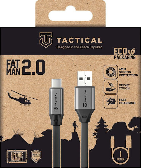 Tactical USB 2.0 Cable USB-C male - USB-A 60W Γκρι 1m 57983127954
