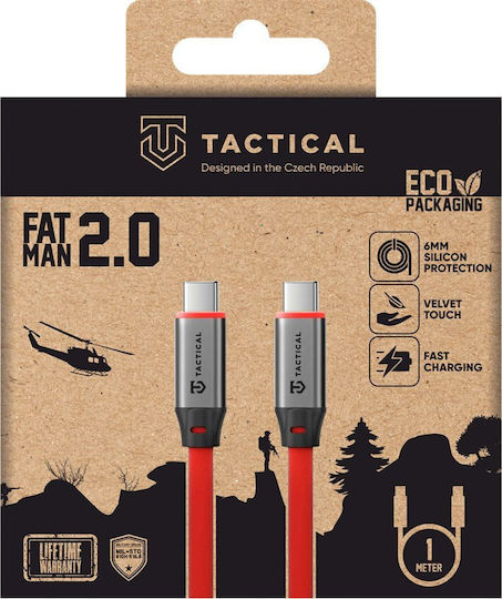 Tactical USB 2.0 Kabel USB-C männlich - USB-C 60W Rot 1m (57983127956)