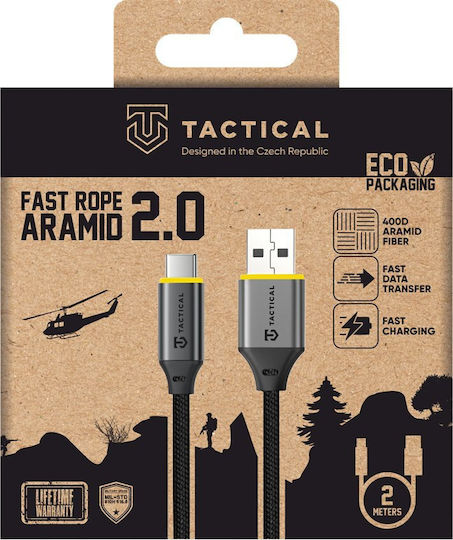 Tactical Fast Rope Braided USB 3.1 Cable USB-C male - USB-A 100W 2m (57983127948)