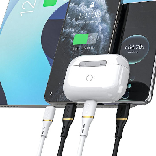 Dudao USB 2.0 Cable USB-C male - USB-C 60W PD Μαύρο 1m 304004-204493