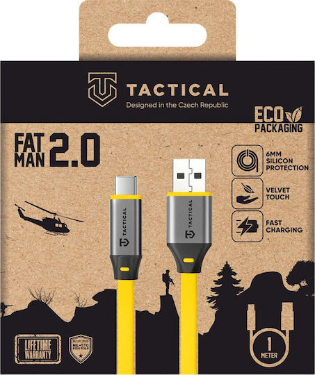Tactical Regular USB 2.0 Cablu USB-C bărbătesc - USB-A 60W Galben 1m (57983127952)