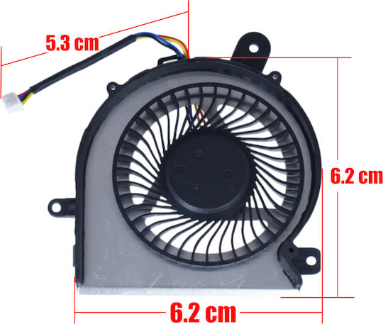Ανεμιστηράκι Laptop Gpu Cooling Fan Msi Gf63 Gf65 Thin 9sd 9se 9sexr 10sd 10se 10ser Ms-16r1 Ms-16r3 Ms-16r5 Wf65 Ms-16w1 Ms-16w2 Paad06015sl-n433 E330401610mc201j 4pin Κωδ.81441