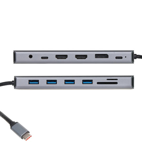 VCOM Thunderbolt 3 / USB-C Docking Station με HDMI 4K PD Ethernet Γκρι
