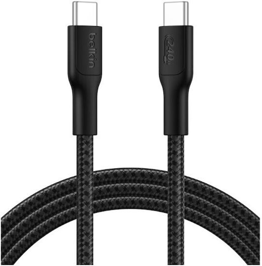 Belkin Braided USB 2.0 Cable USB-C Male - USB-C 240W PD Black 2m CAB025HQ2MBK
