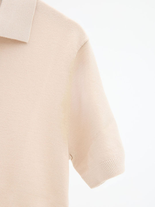 Polo Short Sleeve Blouse Beige