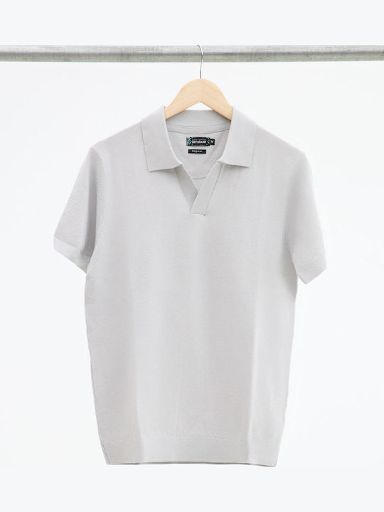 Polo Kurzarmbluse Light Grey