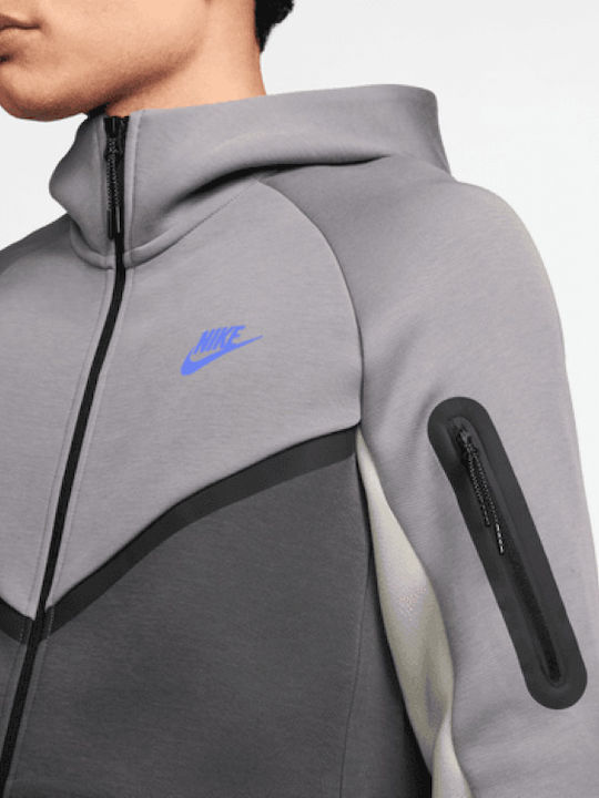 Tech Fleece Cardigan With Grey Hood