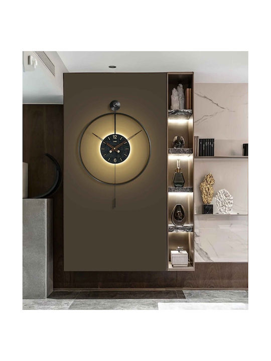 Ceas De Perete Metalic Cu Design Modern Element Suspendat 50×75 Cm