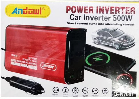 Andowl Car Inverter Modified Sinewave 500W to Converter 12V DC in 220V AC