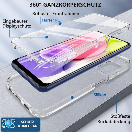 360 Full Cover Σιλικόνης Σετ με Τζαμάκι Διάφανο (Galaxy A03s)