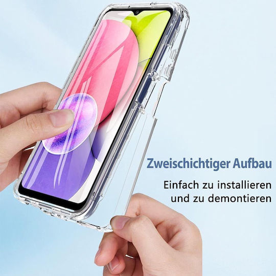 360 Full Cover Σιλικόνης Σετ με Τζαμάκι Διάφανο (Galaxy A03s)
