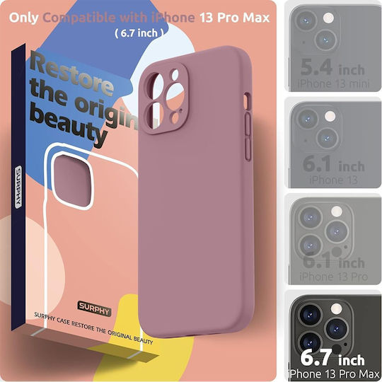 Umschlag Rückseite Silikon / Gehärtetes Glas 1mm Lila (iPhone 13 Pro Max)