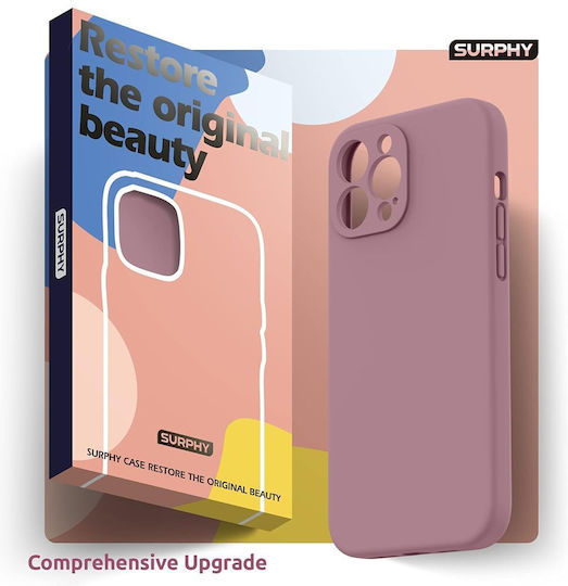 Umschlag Rückseite Silikon / Gehärtetes Glas 1mm Lila (iPhone 13 Pro Max)