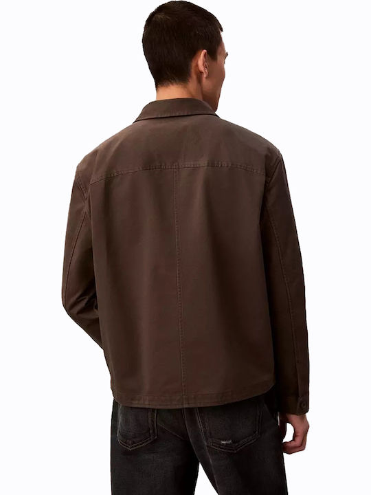Long Sleeve Cotton Overshirt Khaki