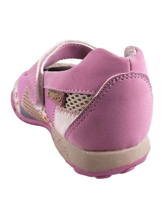 Παιδικές Μπαλαρίνες mit Bügel- und Schleifenverschluss Leder Rosa