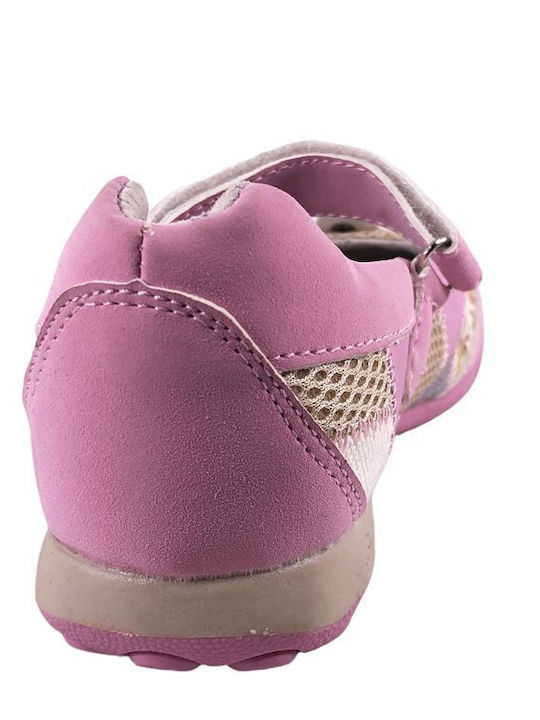 Παιδικές Μπαλαρίνες mit Bügel- und Schleifenverschluss Leder Rosa