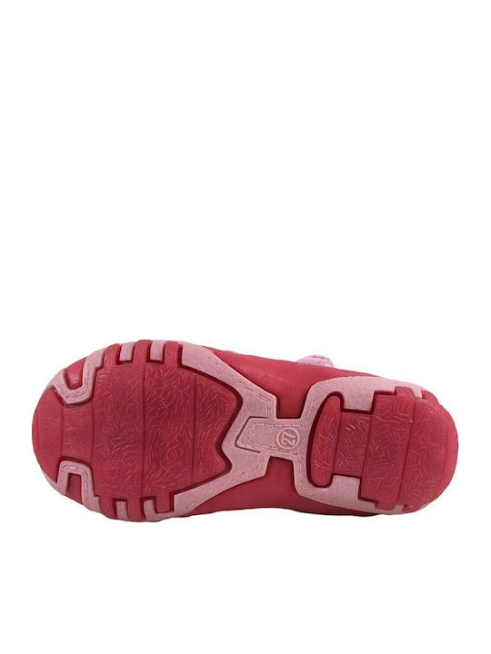 Kids Leather Ballerinas with Hoop & Loop Closure Pink