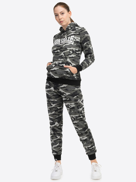 Clough Γυναικείο Φούτερ με Κουκούλα Camo Grey