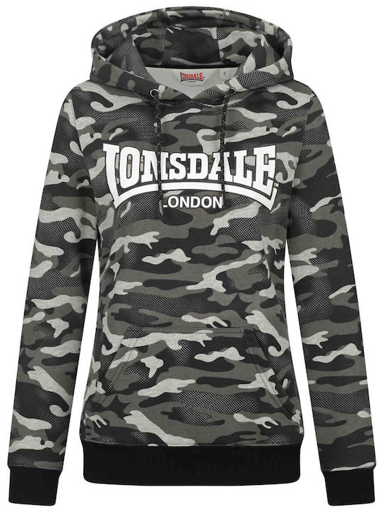 Clough Γυναικείο Φούτερ με Κουκούλα Camo Grey