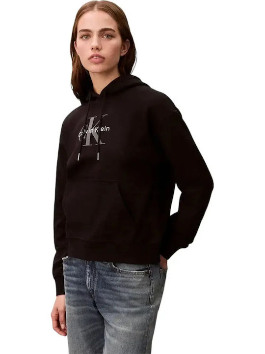Logo Long Women's Sweatshirt Hooded Black
